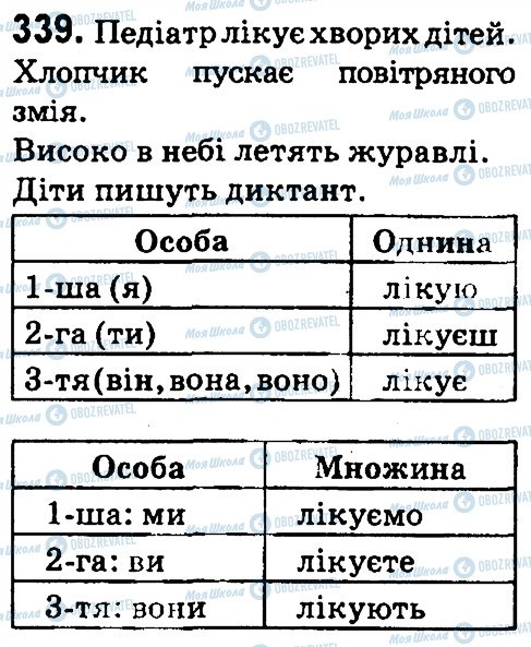 ГДЗ Українська мова 4 клас сторінка 339