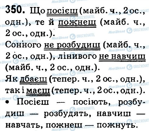 ГДЗ Українська мова 4 клас сторінка 350