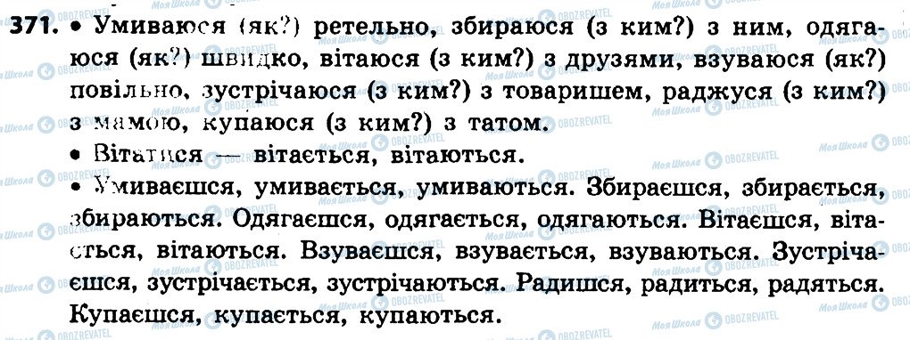 ГДЗ Укр мова 4 класс страница 371