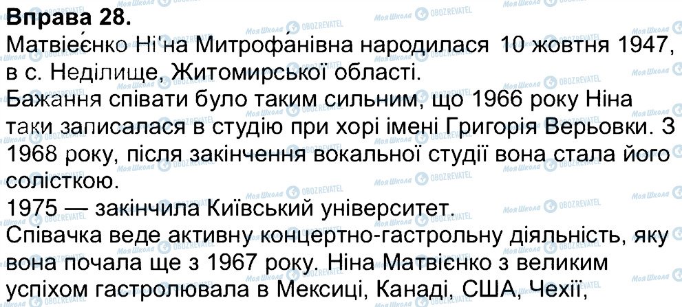 ГДЗ Українська мова 4 клас сторінка 28