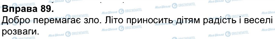 ГДЗ Українська мова 4 клас сторінка 89