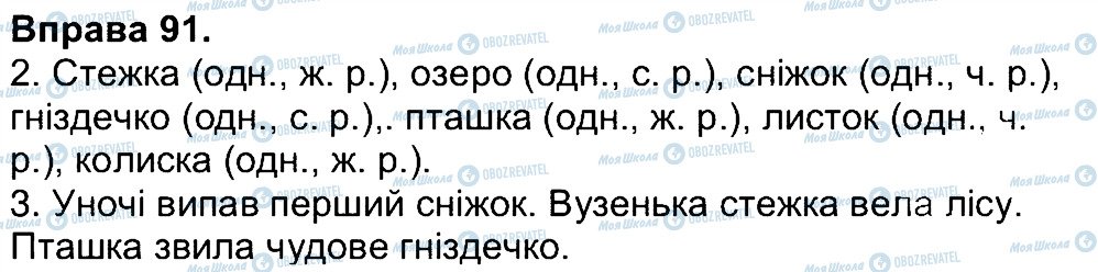 ГДЗ Українська мова 4 клас сторінка 91