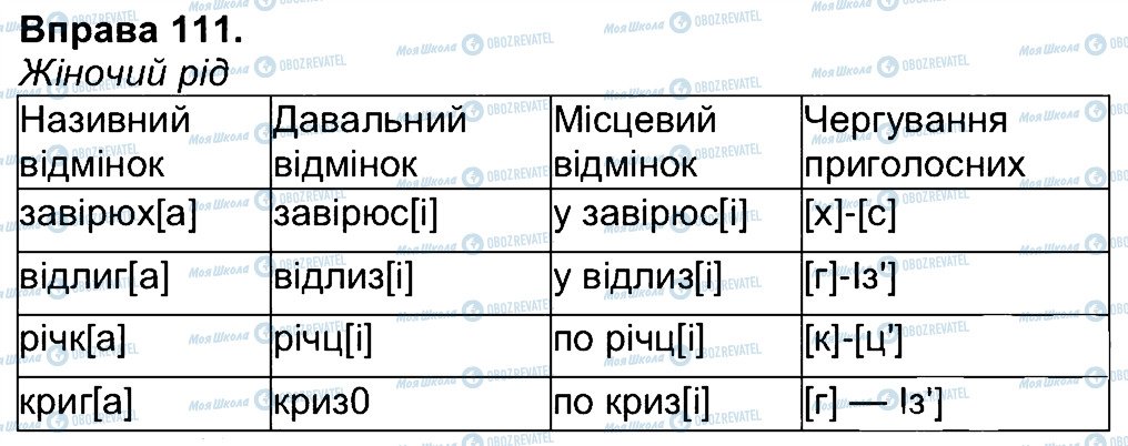 ГДЗ Укр мова 4 класс страница 111