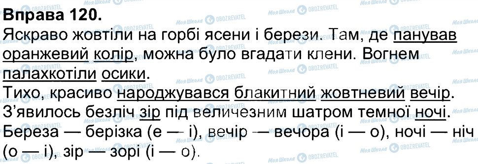 ГДЗ Українська мова 4 клас сторінка 120