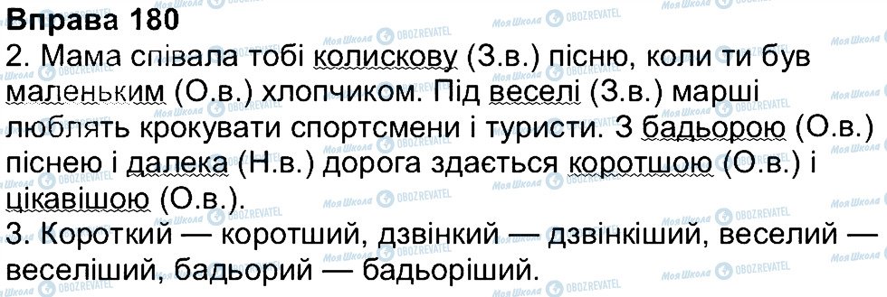 ГДЗ Українська мова 4 клас сторінка 180