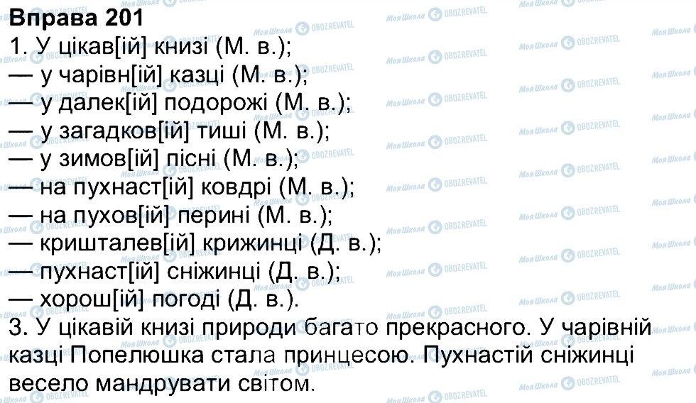 ГДЗ Українська мова 4 клас сторінка 201