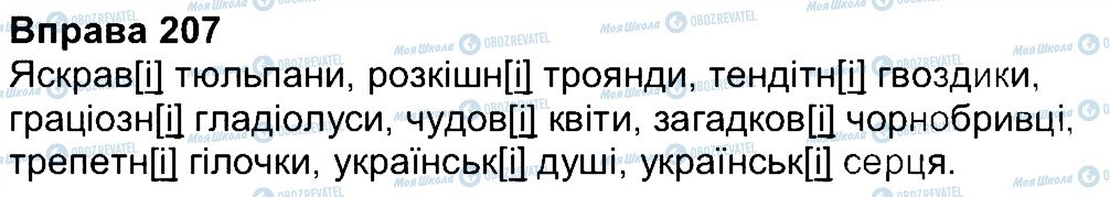 ГДЗ Українська мова 4 клас сторінка 207