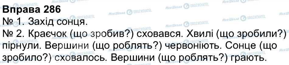 ГДЗ Українська мова 4 клас сторінка 286