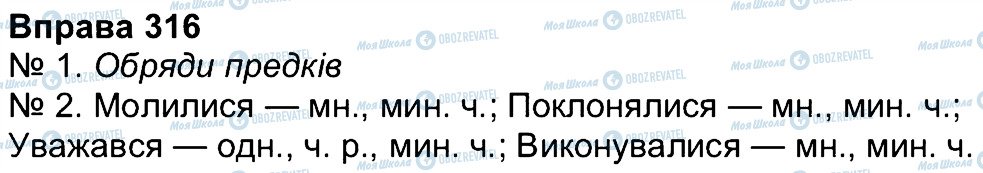 ГДЗ Українська мова 4 клас сторінка 316