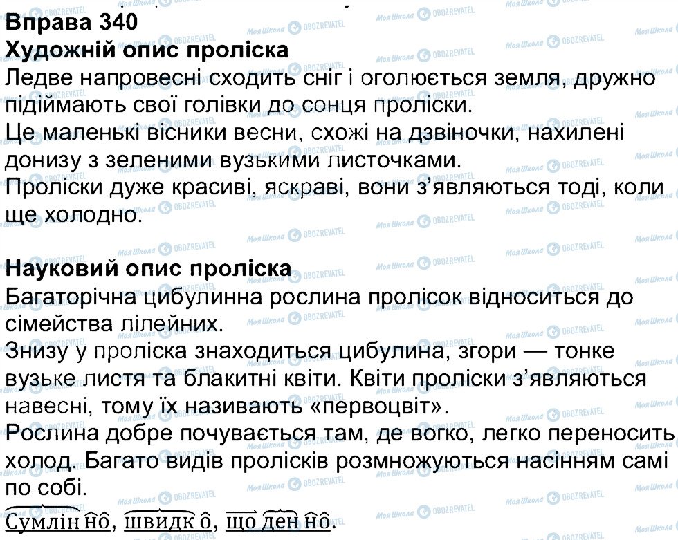 ГДЗ Укр мова 4 класс страница 340
