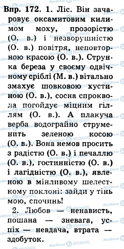 ГДЗ Українська мова 4 клас сторінка 172