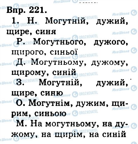 ГДЗ Українська мова 4 клас сторінка 221