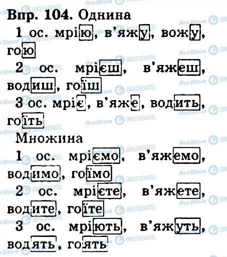 ГДЗ Укр мова 4 класс страница 104