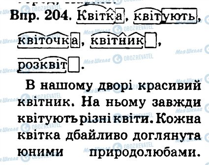 ГДЗ Українська мова 4 клас сторінка 204