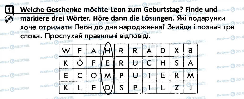 ГДЗ Німецька мова 4 клас сторінка 1