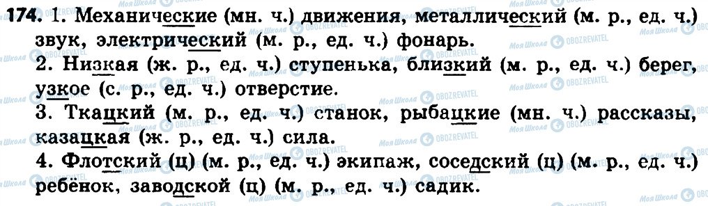ГДЗ Російська мова 4 клас сторінка 174