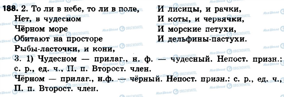 ГДЗ Російська мова 4 клас сторінка 188