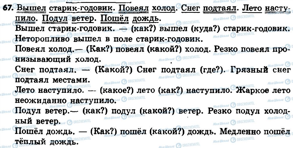 ГДЗ Російська мова 4 клас сторінка 67