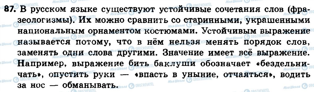 ГДЗ Російська мова 4 клас сторінка 87