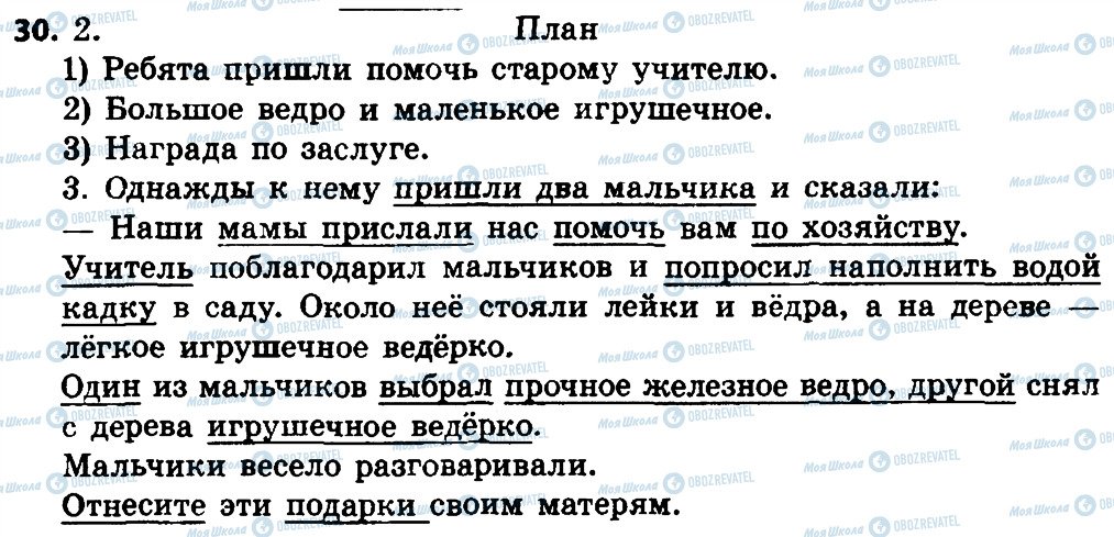 ГДЗ Російська мова 4 клас сторінка 30