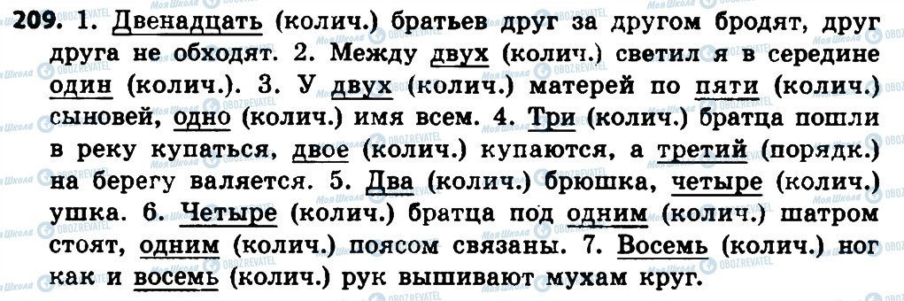 ГДЗ Російська мова 4 клас сторінка 209