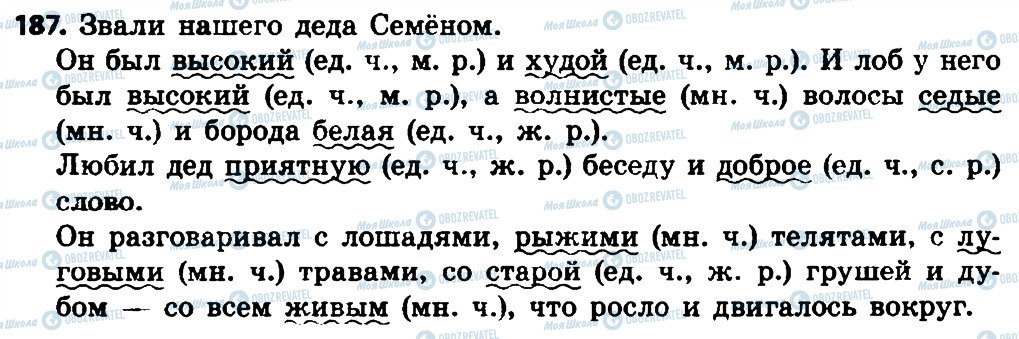 ГДЗ Русский язык 4 класс страница 187