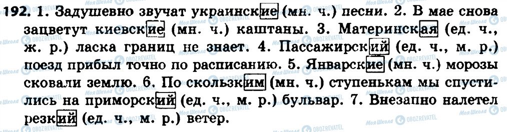 ГДЗ Російська мова 4 клас сторінка 192