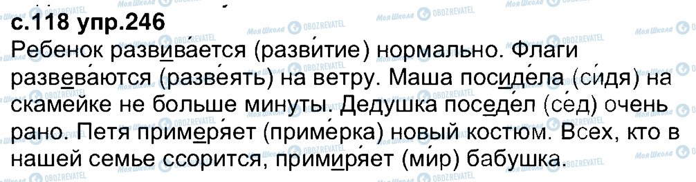 ГДЗ Російська мова 4 клас сторінка 246