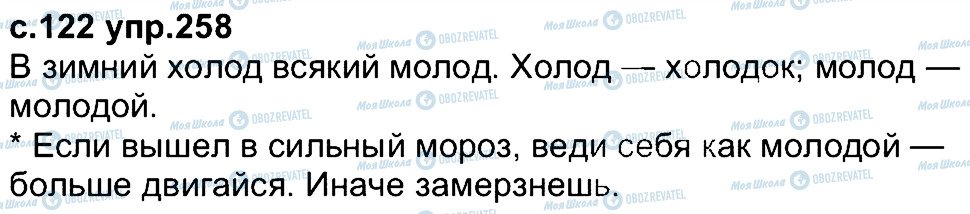 ГДЗ Російська мова 4 клас сторінка 258