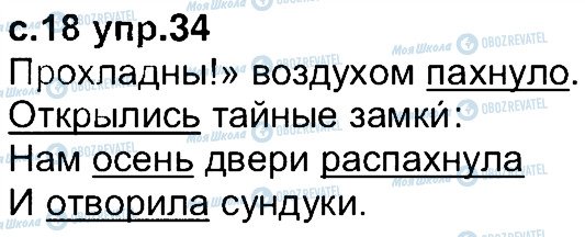 ГДЗ Російська мова 4 клас сторінка 34