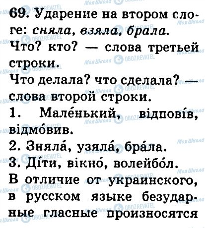 ГДЗ Російська мова 4 клас сторінка 69
