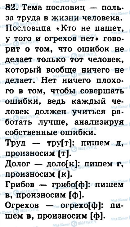ГДЗ Російська мова 4 клас сторінка 82