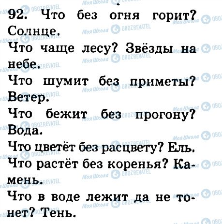 ГДЗ Російська мова 4 клас сторінка 92