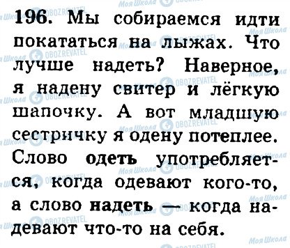 ГДЗ Російська мова 4 клас сторінка 196