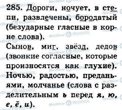ГДЗ Російська мова 4 клас сторінка 285