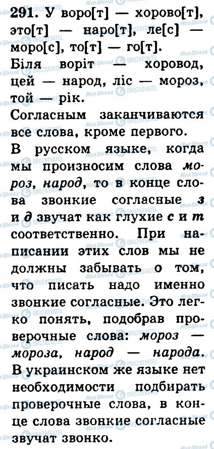 ГДЗ Російська мова 4 клас сторінка 291
