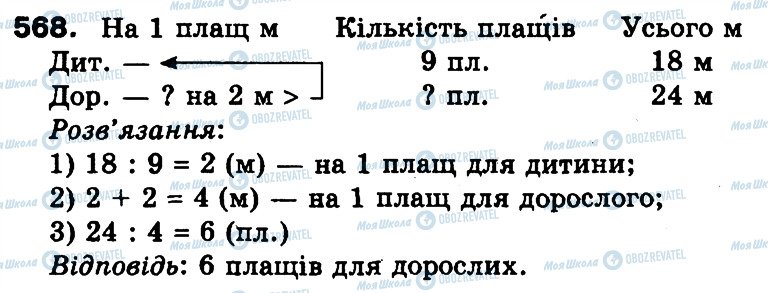 ГДЗ Математика 3 клас сторінка 568