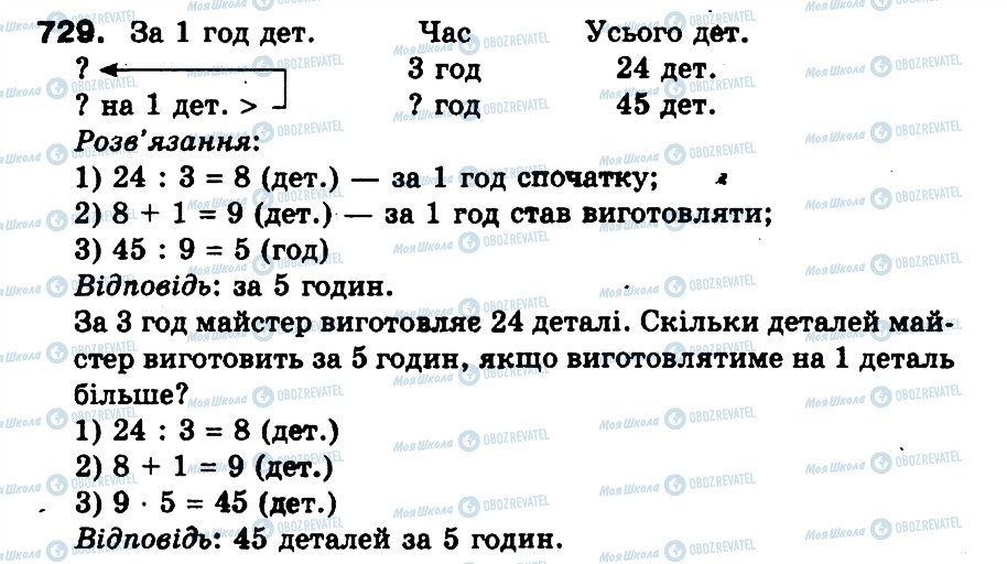 ГДЗ Математика 3 клас сторінка 729