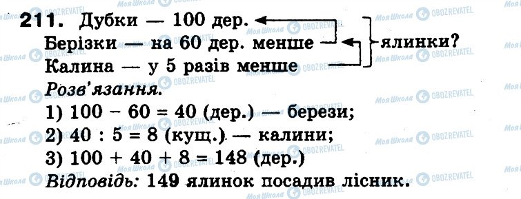 ГДЗ Математика 3 клас сторінка 211