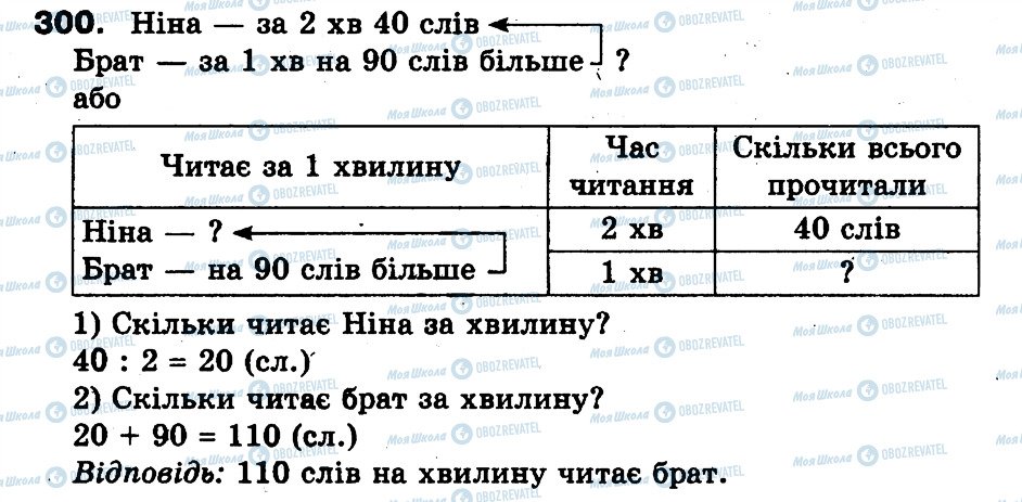 ГДЗ Математика 3 клас сторінка 300