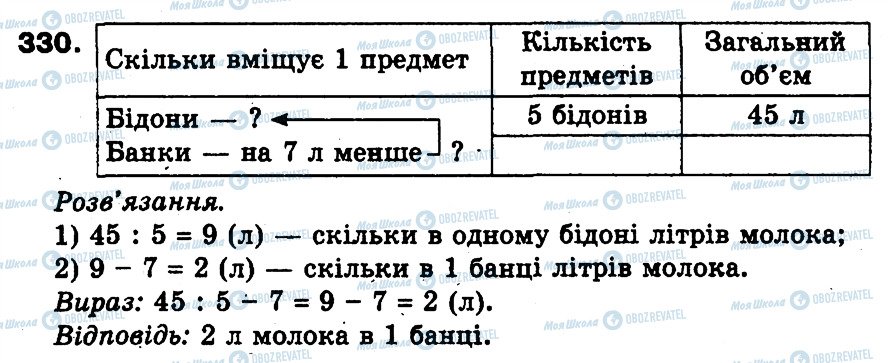 ГДЗ Математика 3 клас сторінка 330