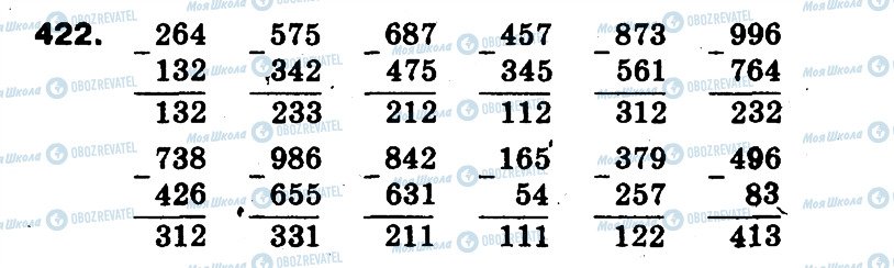 ГДЗ Математика 3 клас сторінка 422