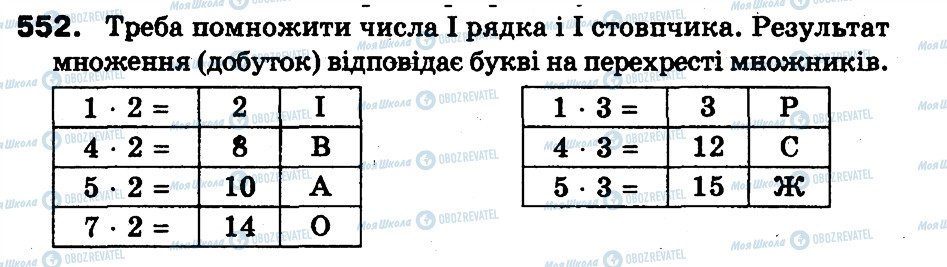 ГДЗ Математика 3 класс страница 552