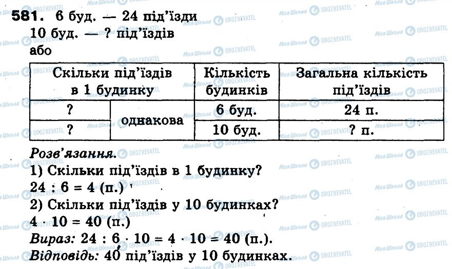 ГДЗ Математика 3 класс страница 581