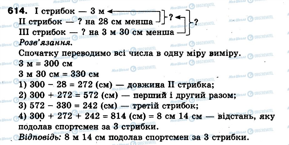 ГДЗ Математика 3 класс страница 614