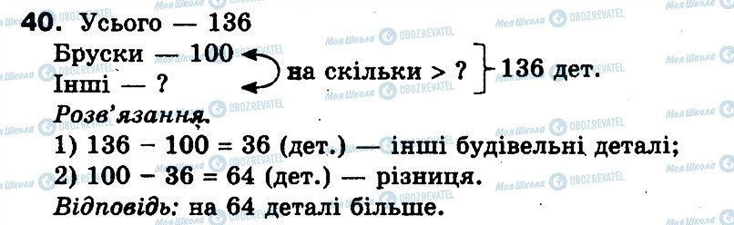 ГДЗ Математика 3 класс страница 40