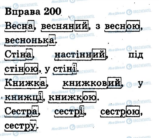 ГДЗ Укр мова 3 класс страница 200