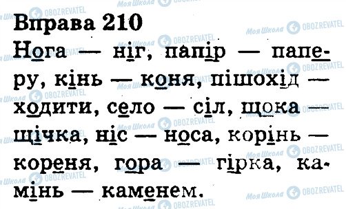 ГДЗ Українська мова 3 клас сторінка 210