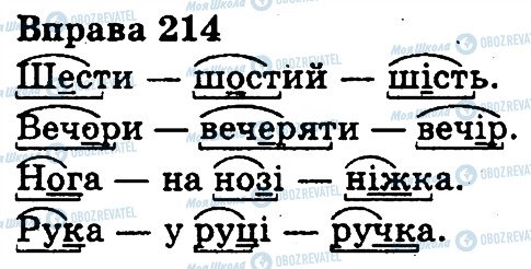 ГДЗ Українська мова 3 клас сторінка 214