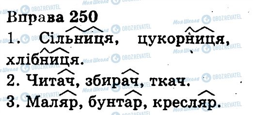 ГДЗ Українська мова 3 клас сторінка 250